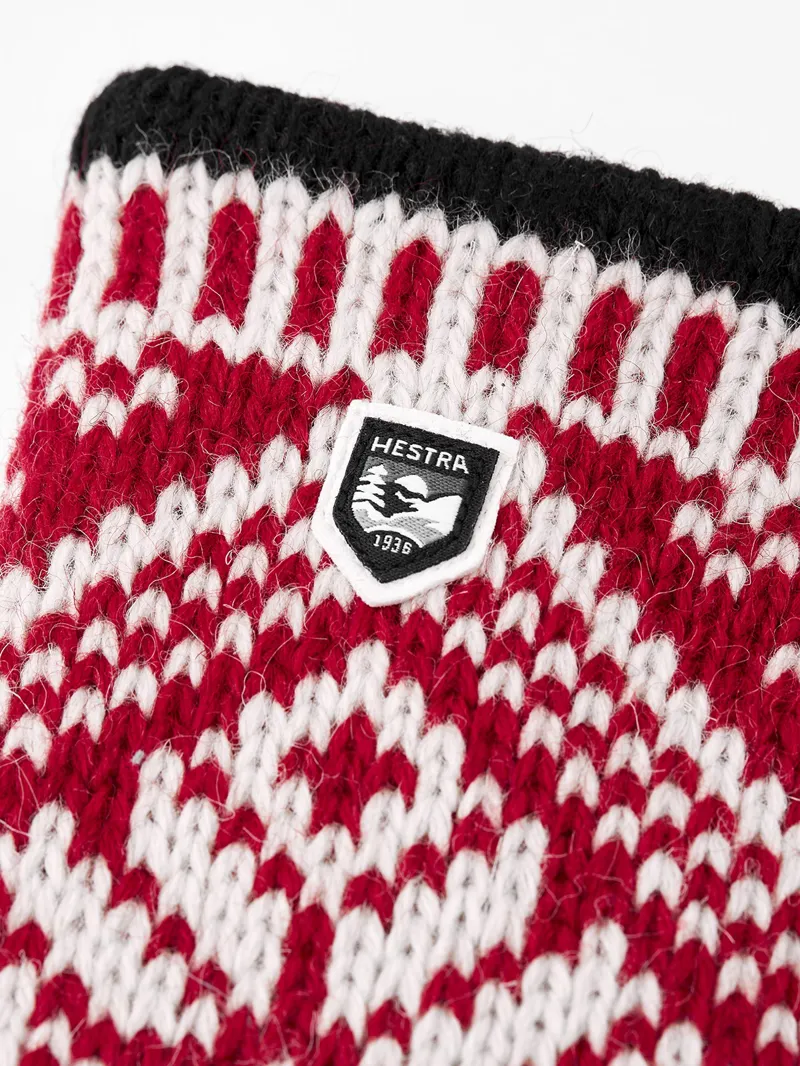 Hestra Nordic Wool Mitt Red/Offwhite - Size 9-1